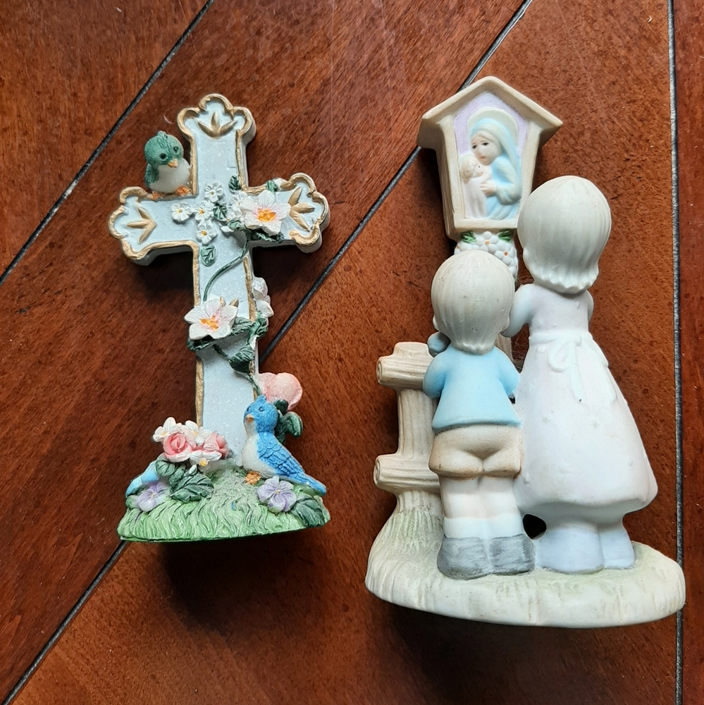 Set Of 2 Small Religious Figurines